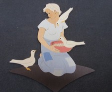 Vintage HELLERKNUST Wood Wall Figure 