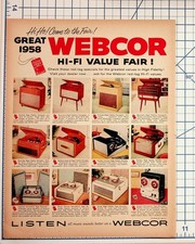 1958 Webcor Hi-Fi Value Fair Vintage Magazine Ad Phonographs Tape Recorders picture