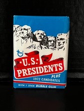 1972 Topps US Presidents Sealed Unopened Wax Pack NM B698 picture