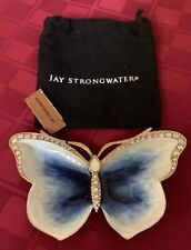 NEW Jay Strongwater Juliet Bright Blue Butterfly Trinket Tray Dish EXCLNT 5” picture