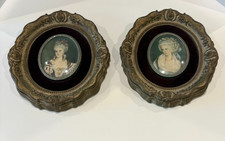 Vintage Cameo Creations 2 Oval Frames with Victorian Women Portraits picture