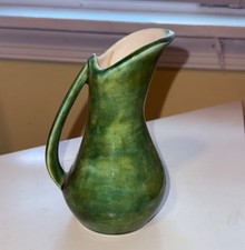 Vintage WCG Italy Mid-Century Green Glazed Ceramic miniature Pitcher Ewer 6