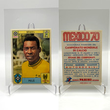 1970 Panini World Cup Mexico 70 - PELE - Brazil Brasil Red/Blue Back Sticker picture