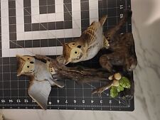 Vintage Porcelain OWL Figurine with two owls on oak branch picture
