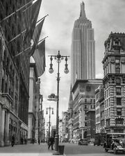 8x10 Poster Print 1930s Empire State Building New York City Street View picture