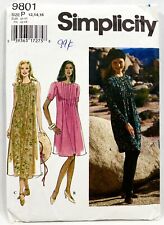 1995 Simplicity Sewing Pattern 9801 Womens Dress 2 Lengths 3 Sleeves 12-16 11726 picture