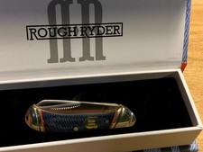 Rough Ryder Faded Blue Jeans Micarta Tiny Trapper 2 1/2