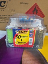 BIC Classic Maxi Pocket Lighters Bulk 50 Pack + 3 Bonus Assorted Colors Tray picture