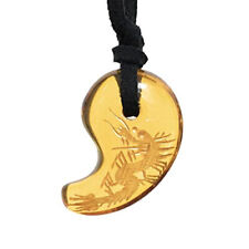 Natural stone magatama necklace dragon carving (gold) citrine quartz (1 pi [NEW] picture
