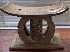 Antique Circa 1900 African Prestige Stool Chief Ashanti Asante Akan Ghana 14” picture