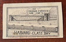 ATQ 1913 Harvard University Class Day Stadium Exercises TICKET Graduate Card picture