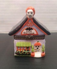 Midwest Cannon Falls HAIR BOOTIQUE  Halloween SALON Porcelain Hinged Trinket Box picture