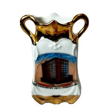 WASHINGTON PA Pennsylvania Antique WASHINGTON HOTEL Souvenir TRINKET VASE picture