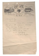 1892 antique LETTERHEAD ny HOTEL ROYAL long beach nj SCARBORO proprietor MEARES picture
