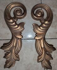 Vintage Homco Gold Ornate Plaques Home Interiors Pair picture