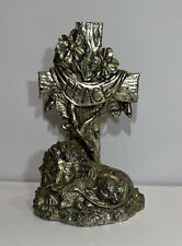 Vintage 2003 Pewter Arthur Court Peace Sculpture Lion Lamb 1 Cor 7:15 God Has... picture
