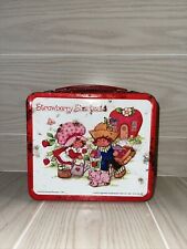 Strawberry Shortcake Vintage 1980 Aladdin Metal Lunch Box Red Handle No Thermos picture