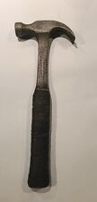 VINTAGE ESTWING STRAIGHT RIP CLAW HAMMER  STACKED LEATHER HANDLE  16 OZ USA picture