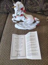 VTG Princeton Gallery “Yuletide Magic” Porcelain Unicorn Figurine 1993 w/ COA picture