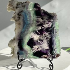 383G Rare nature Transparent Feather Fluorite slab Mineral Crystal Specimen picture