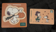 Starbucks / Peanuts 2026 Snoopy & Lucy Coffee & Tea Gift Card Lot of 2 NO Value picture