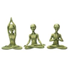 PT Green Aliens Doing Yoga Poses Set of 3 Aliens picture