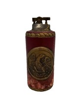 Vintage Unbranded Brass Eagle Leather Wrap Table Lighter Used Untested As-Is picture