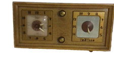 1952 TRAV-LER 5170 Vintage Tube Radio Electric Timer Clock Wood *RADIO BROKEN* picture