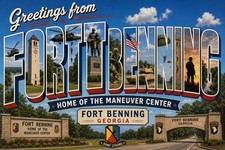 Greetings From FORT BENNING GEORGIA Modern Large Letter Postcard Military C126 picture