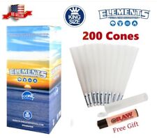 Elements Ultra Thin Rice Cones King Size 200 Pack & Free RAW Clipper Lighter picture
