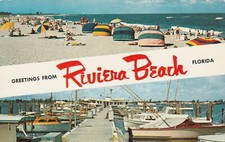 Riviera Beach FL-Florida, Aerial Of Singer Island, Vintage Souvenir Postcard picture