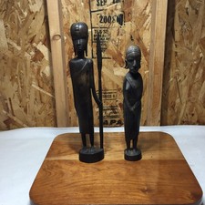 VTG 2 Wooden African Statues 12
