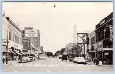 RPPC 1940's DODGE CITY KANSAS 2nd AVENUE LOOKING NORTH*MULLIN*BANK*SINGER*DRUGS picture