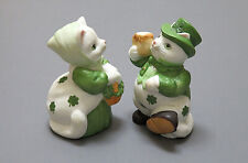 2 Lefton St. Patrick's Day figurines, white green mice, 1992 Lefton number 00887 picture