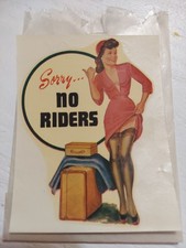 VINTAGE ORIGINAL ~ SOUVENIR (SORRY NO RIDERS)PINUP WATER DECAL ART  3
