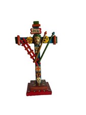 Vintage Latin America Folk Art Jesus Crucified Cross Wood Crucifix picture