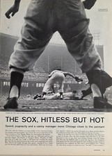 1959 Magazine Photo Chicago White Sox Luis Aparicio Sprawls Back to 1st Base picture