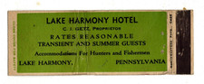 LAKE HARMONY HOTEL matchbook matchcover - LAKE HARMONY, PENNSYLVANIA picture