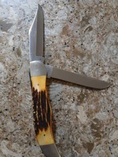 CASE Knife XX Blue Scroll STAG FOLDING HUNTER KNIFE 5265SAB In Excellent Shape  picture