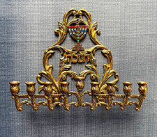 Vintage TAMAR 344 Brass Hanukkah Menorah Made Israel Judaica Enamel 11” picture