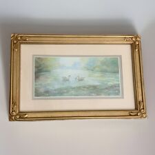 Vtg 1984 HOMCO Home Interior Rectangle Picture Glass Swan Lake Cottage Core picture
