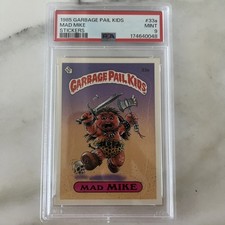 1985 Topps Garbage Pail Kids Mad Mike #33a PSA 9 MINT OS1 GPK matte 1 series 1st picture