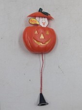 Vintage 80s Fun World Halloween Pin  Pull String Jack-O-Lantern Pop-Up Ghost BOO picture