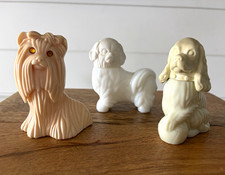 1970 Vintage Avon Dog Perfume Bottles Set of 3 Yorkie, Pekingese, Cocker Spaniel picture
