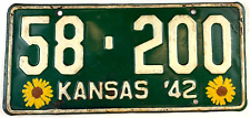 Kansas 1942 Vintage License Plate Man Cave Marshall Co Collector Repaint Decor picture