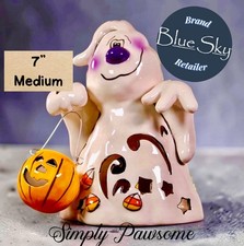 Blue Sky Clayworks Halloween Ghost Tea Light Holder NEW 7” (MED) Auth Retailer picture