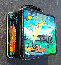 Aladdin James Bond 007 Secret Agent Metal Lunchbox w/ Boat Scene Artwork picture