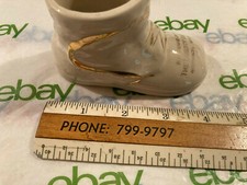 Mid Century The Liberty Bell Souvenir Pottery Shoe, Norwich, Ohio, Free S/H picture