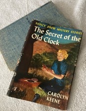 Nancy Drew Old Clock Vintage Blue Hard Cover Orig Text Dust Jacket DJ NICE Cond picture