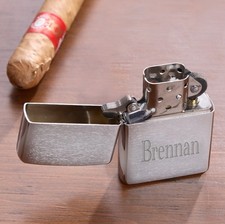 Personalized Zippo Windproof Lighter Brushed Chrome Custom Engraved  picture